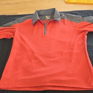 Red and Gray Mountain Hardware Quarter-Zip Pullover